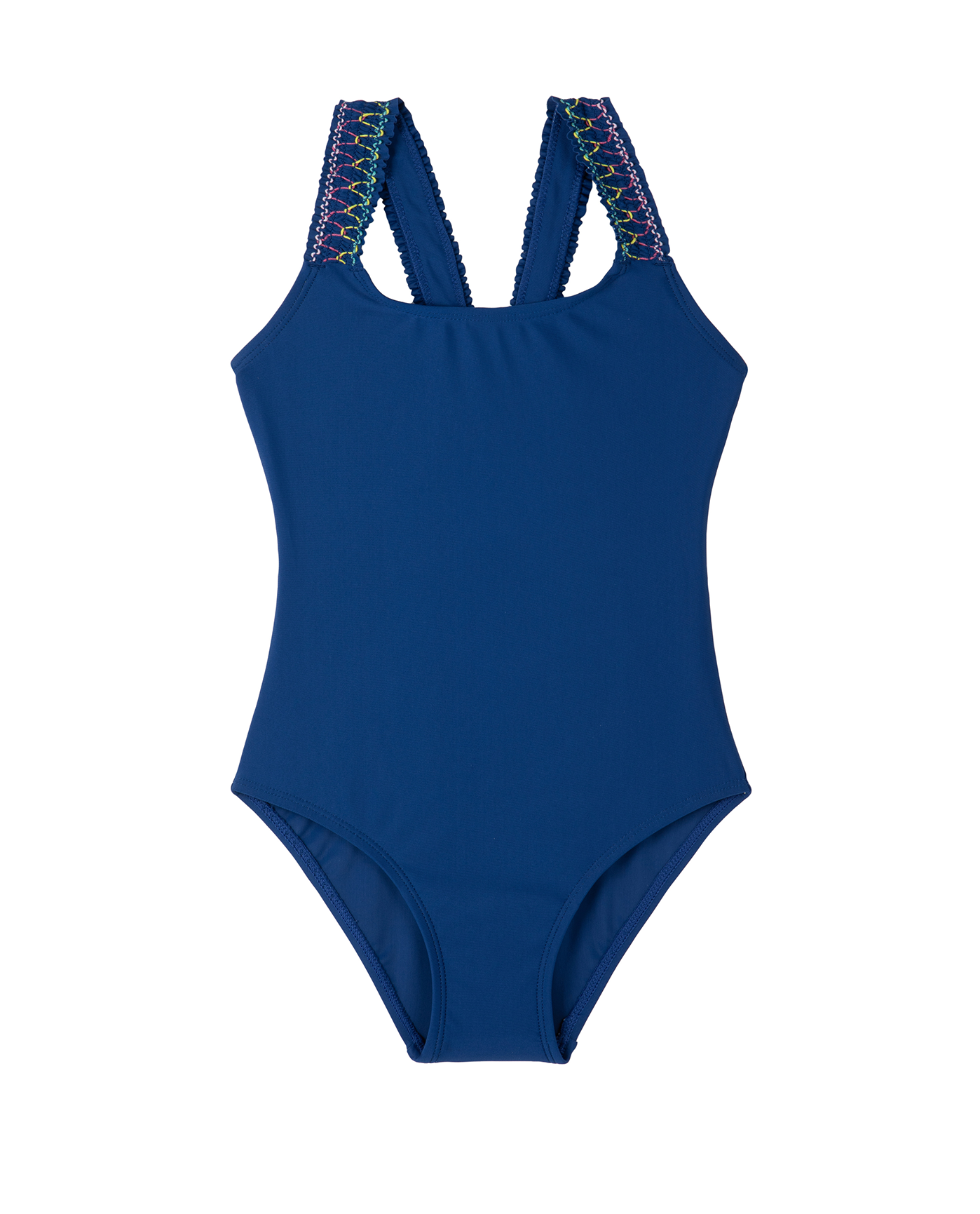 Ruffle Love Scoop Neck One Piece | RUFFLE NAVY