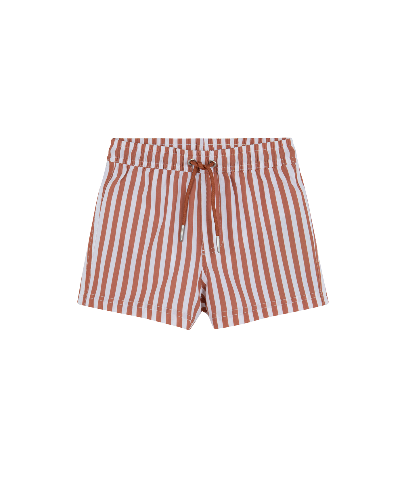 Front View Of Boys 2 Match Drawstring Swim Shorts | white-terraco