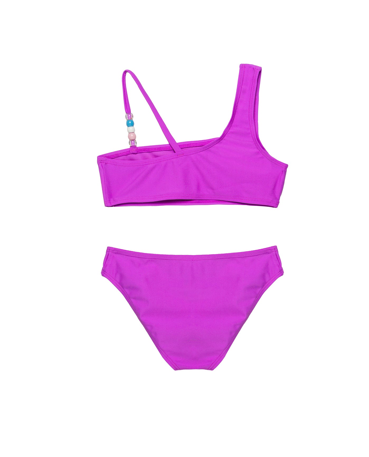 Sun Beading Asymmetrical Beaded Swim Set-Violet