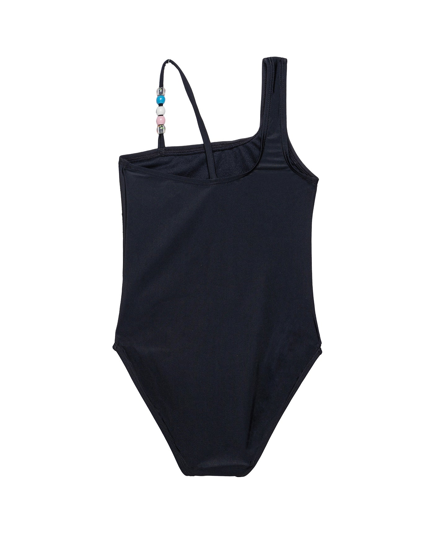 Sun Beading Asymmetrical Beaded One Piece-Black