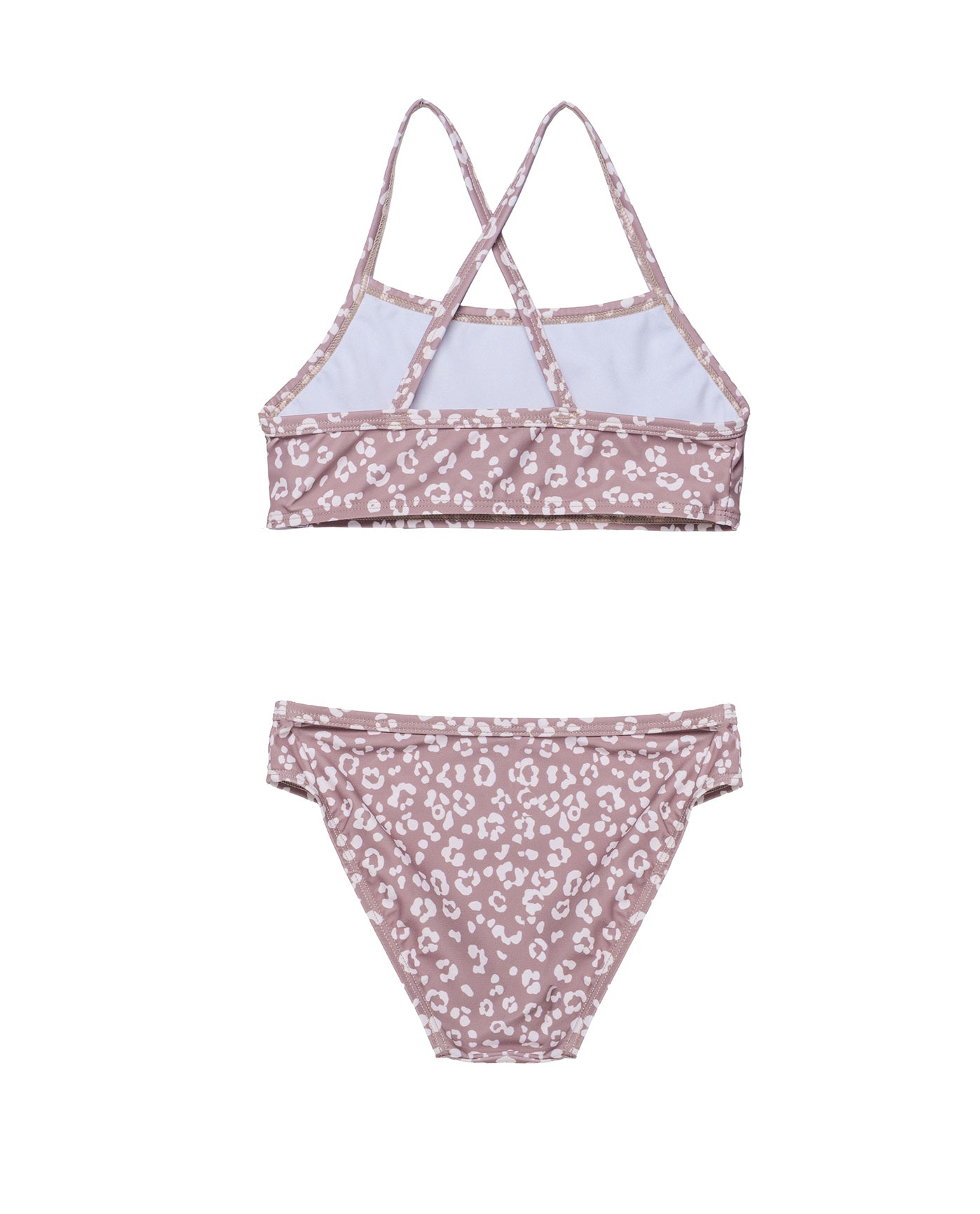 Leopard Love Criss Cross Strap Swim Set-Cacao