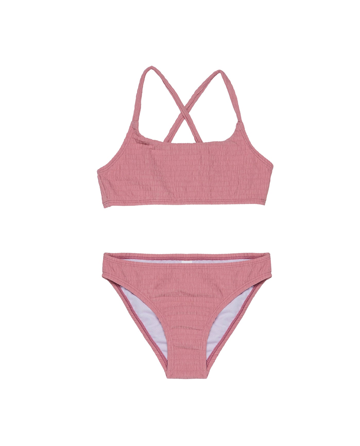 Neapolitan Textured Criss Cross Strap Swim Set-Pink Gottex Kids