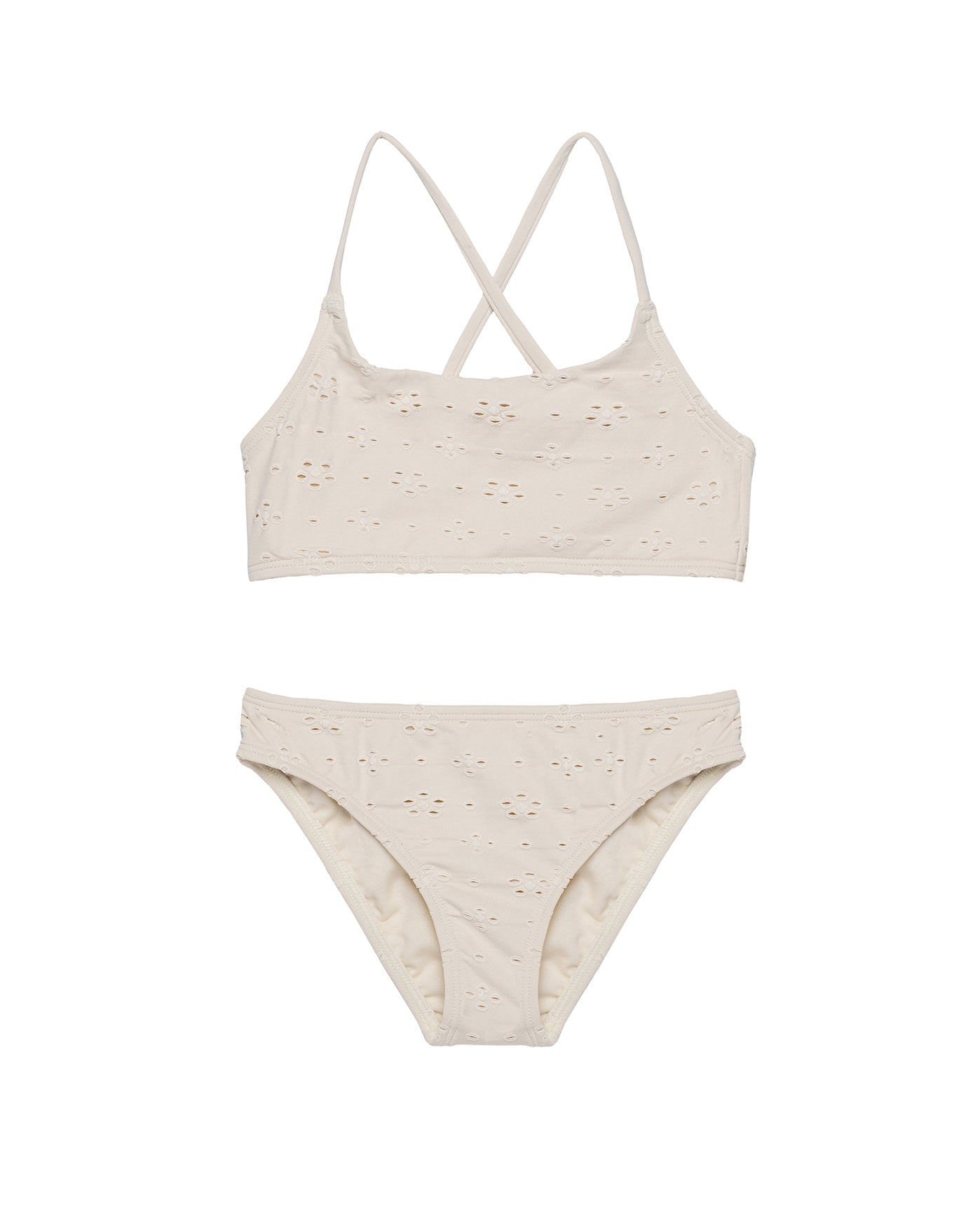 Little Lace Criss Cross Strap Swim Set-Ivory Gottex Kids