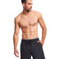 Front View Of Gottex Men 7-Inch Swim Trunks | GOTTEX MEN BLACK AND GREY ACCENT
