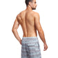 Back View Of Gottex Men 7-Inch Swim Trunks | GOTTEX MEN GREY WAVE
