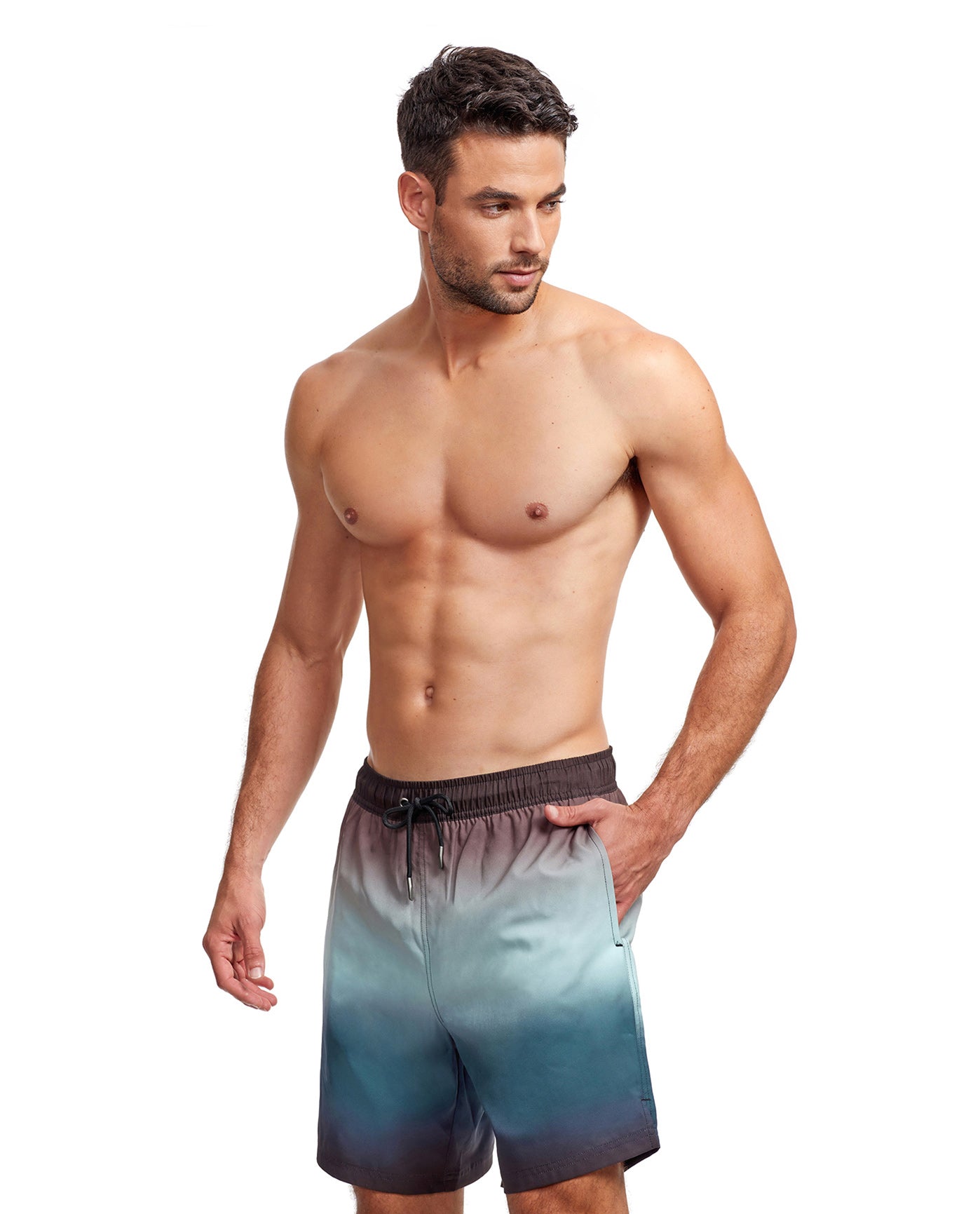 Side View View Of Gottex Men 7-Inch Swim Trunks | GOTTEX MEN BLUE OMBRE