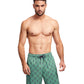 Front View Of Gottex Men 7-Inch Swim Trunks | GOTTEX MEN GREEN AND NAVY DIAMOND