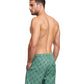 Back View Of Gottex Men 7-Inch Swim Trunks | GOTTEX MEN GREEN AND NAVY DIAMOND