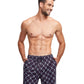 Front View Of Gottex Men 7-Inch Swim Trunks | GOTTEX MEN NAVY AND LIGHT BLUE DIAMOND