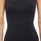 Front Detail View Of Gottex Essentials African Escape Full Coverage Square Neck One Piece Swimsuit | Gottex African Escape Black