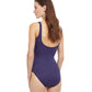 Back View Of Gottex Essentials African Escape Full Coverage Square Neck One Piece Swimsuit | Gottex African Escape Marine