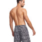 Back View Of Gottex Men 7-Inch Swim Trunks | GOTTEX MEN GRAPHIC BLACK AND WHITE