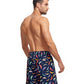 Back View Of Gottex Men 7-Inch Swim Trunks | GOTTEX MEN GRAPHIC BLUE FEATHERS