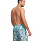Back View Of Gottex Men 7-Inch Swim Trunks | GOTTEX MEN GRAPHIC TURQUOISE SCENE