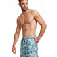 Side View View Of Gottex Men 7-Inch Swim Trunks | GOTTEX MEN GRAPHIC TURQUOISE SCENE