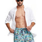 Alternate Front View Of Gottex Men 7-Inch Swim Trunks | GOTTEX MEN GRAPHIC TURQUOISE SCENE