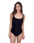 Textured Square Neck One Piece-Chrcoal