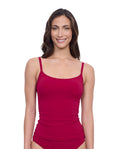 Exclusive Round Neck Tankini Top - Raspberry