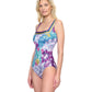 Side View Of Gottex Bali Full Coverage Square Neck One Piece Swimsuit | GOTTEX BALI