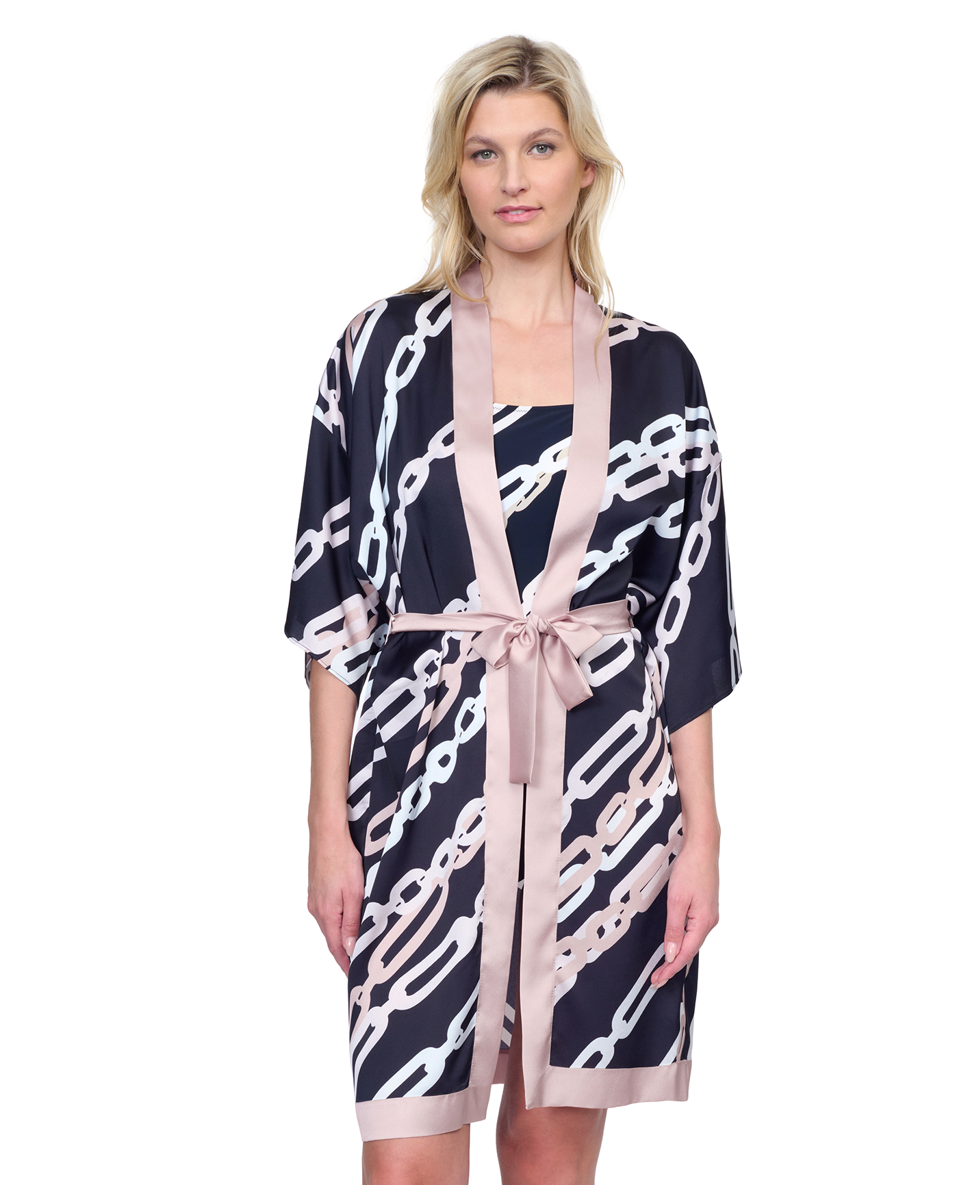 Bejeweled Belted Robe Cover Up