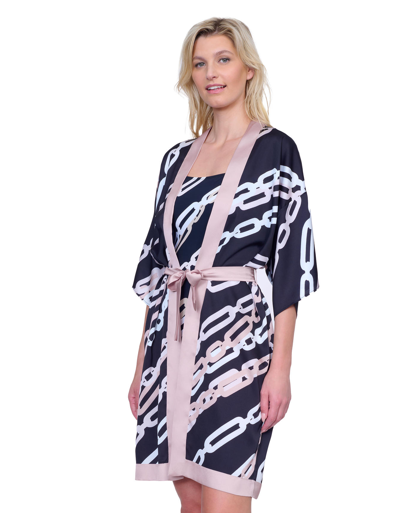 Bejeweled Belted Robe Cover Up