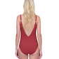 Back View Of Gottex Day Dreamer V Neck One Piece Swimsuit | Gottex Day Dreamer Spice