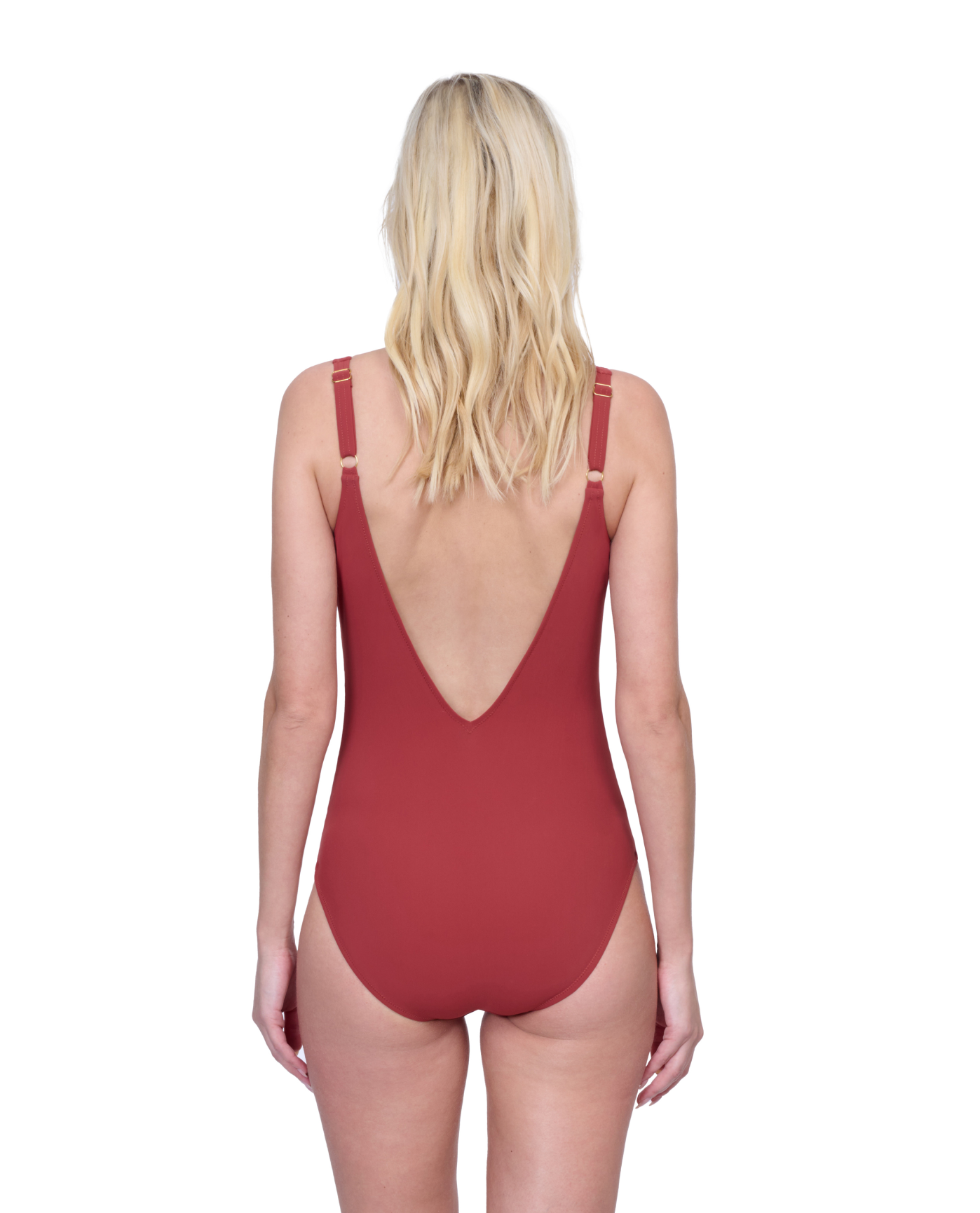 Back View Of Gottex Day Dreamer V Neck One Piece Swimsuit | Gottex Day Dreamer Spice