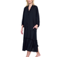 Side View Of Gottex Day Dreamer Button Down Maxi Long Dress with Long Sleeves Swim Cover up | Gottex Mirage Black