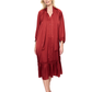 Front View Of Gottex Day Dreamer Button Down Maxi Long Dress with Long Sleeves Swim Cover up | Gottex Day Dreamer Spice