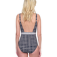 Back View Of Gottex Golden Chic Surplice One Piece Swimsuit | Golden Chic Black Cream