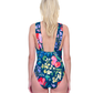 Back View Of Gottex Garden Dream High Neck Twist Halter One Piece Swimsuit | Gottex Garden Dream Navy Multi