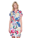 Garden Dream Button Down Shirt Dress Cover Up