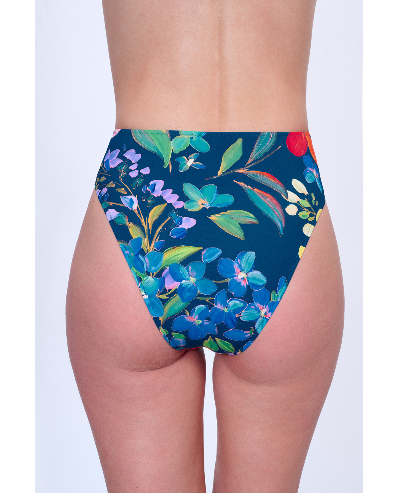 Gottex Garden Dream High Waist Bikini Bottom | Gottex Garden Dream Navy Multi