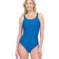 Front View Of Gottex Harbourside Textured Mastectomy High Neck One Piece Swimsuit | GOTTEX HARBOURSIDE COBALT