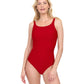 Front View Of Gottex Harbourside Textured Mastectomy High Neck One Piece Swimsuit | GOTTEX HARBOURSIDE RUBY