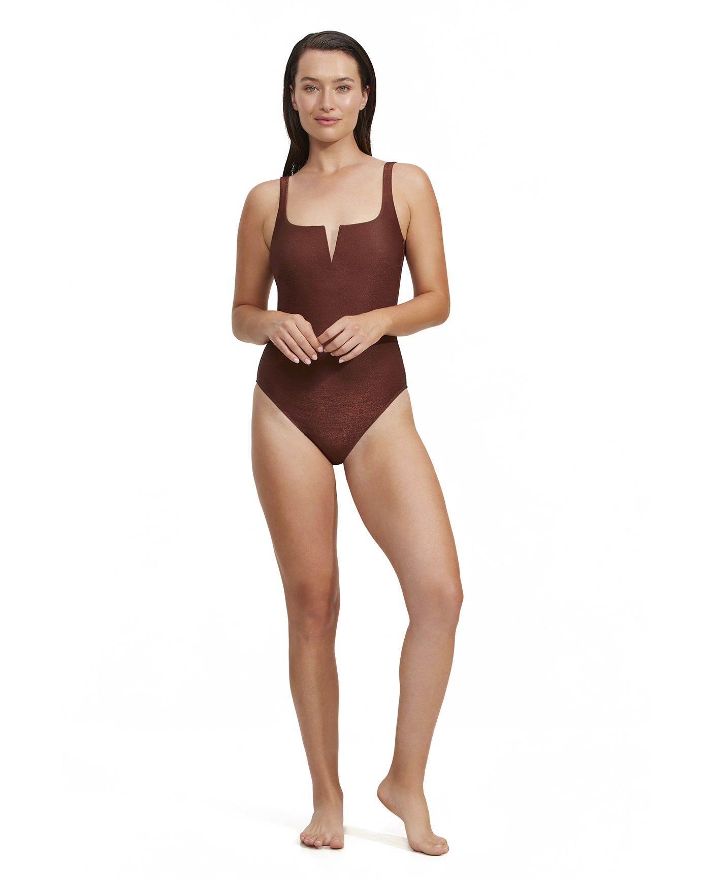 Front View Of Luma High End V Wire One Piece | Bronze