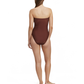 Back View Of Luma High End Bandeau High Leg One Piece | Bronze