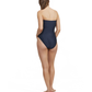 Back View Of Luma High End Bandeau High Leg One Piece | Midnight-Blue