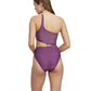 Back View Of Luma High End One Shoulder Cut Out One Piece | Purple