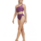 Side View Of Luma High End One Shoulder Cut Out One Piece | Purple