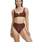 Front View Of Luma High End High Waist Swim Bottom | Bronze