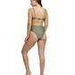 Back View Of Luma High End V Wire Bikini Top | Olive