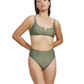 Front View Of Luma High End V Wire Bikini Top | Olive