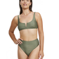Front View Of Luma High End High Waist Swim Bottom | Olive
