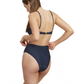 Back View Of Luma High End V Wire Bikini Top | Midnight-Blue