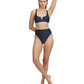 Front View Of Luma High End V Wire Bikini Top | Midnight-Blue