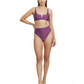 Front View Of Luma High End V Wire Bikini Top | Purple