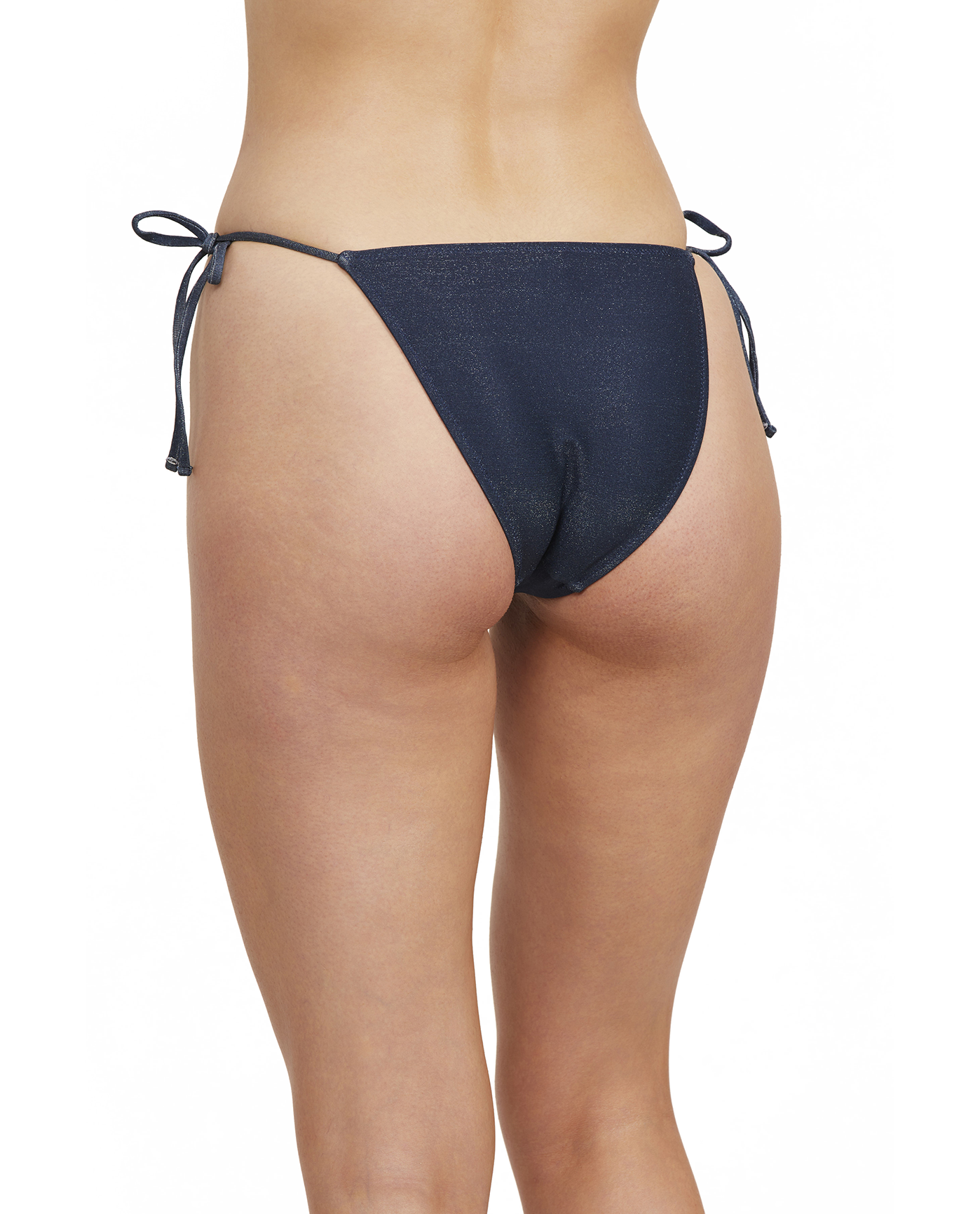 Back View Of Luma High End High Waist Swim Bottom | Midnight-Blue