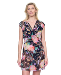 Memories of Capri Short Surplice Wrap Dress Swim Cover Up multi