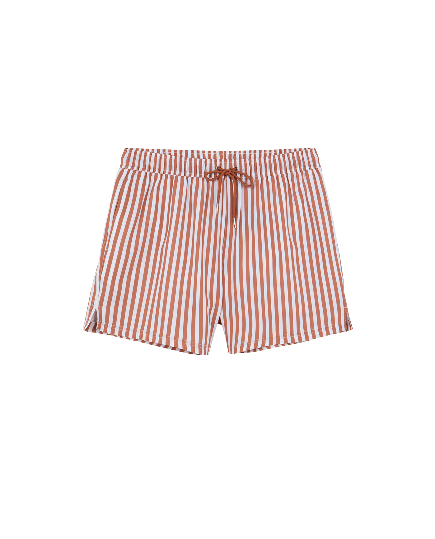 Front View Of Shore Thing  5" Swim Trunks | white-terracotta